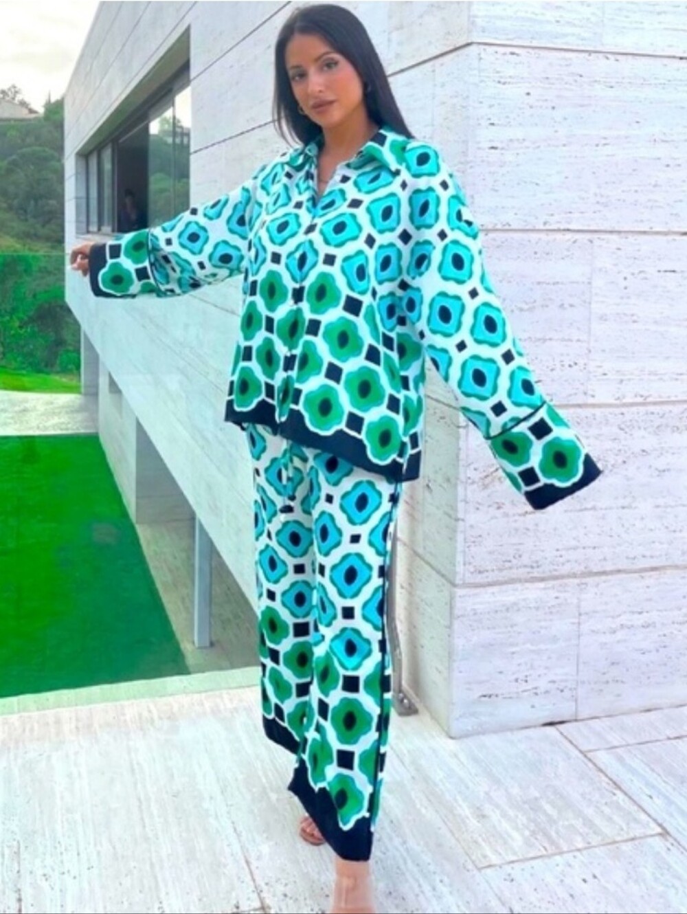 ZARA 2pc SET CO ORD Flowy Geometric Print Pants and TopSIZE XL/XXL - Picture 8 of 16